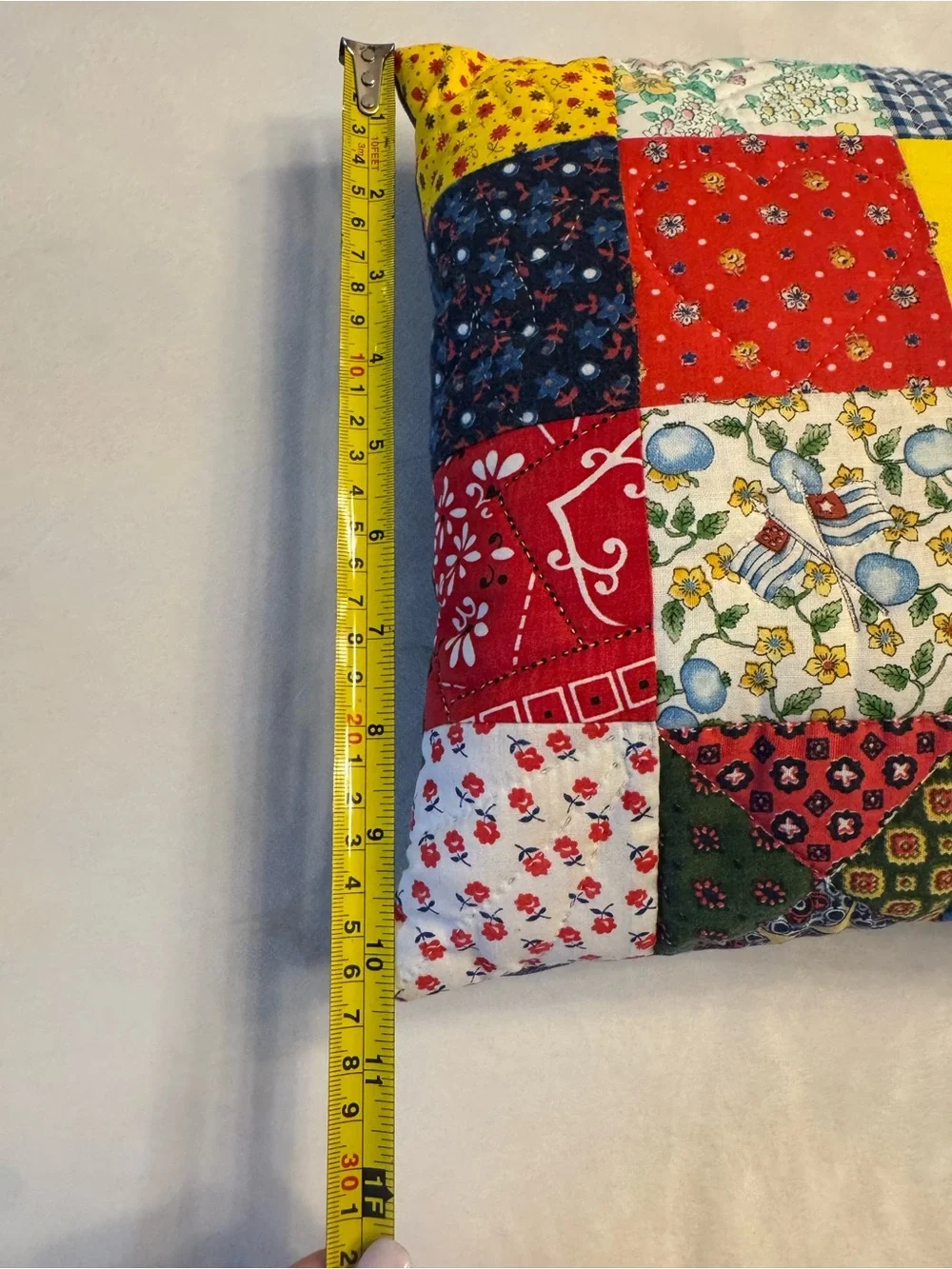 Vintage! Handmade Patchwork Quilted Throw Pillow